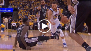 Steph Curry stutter move leaves Dewayne Dedmon on the floor